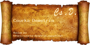 Csurka Demetria névjegykártya